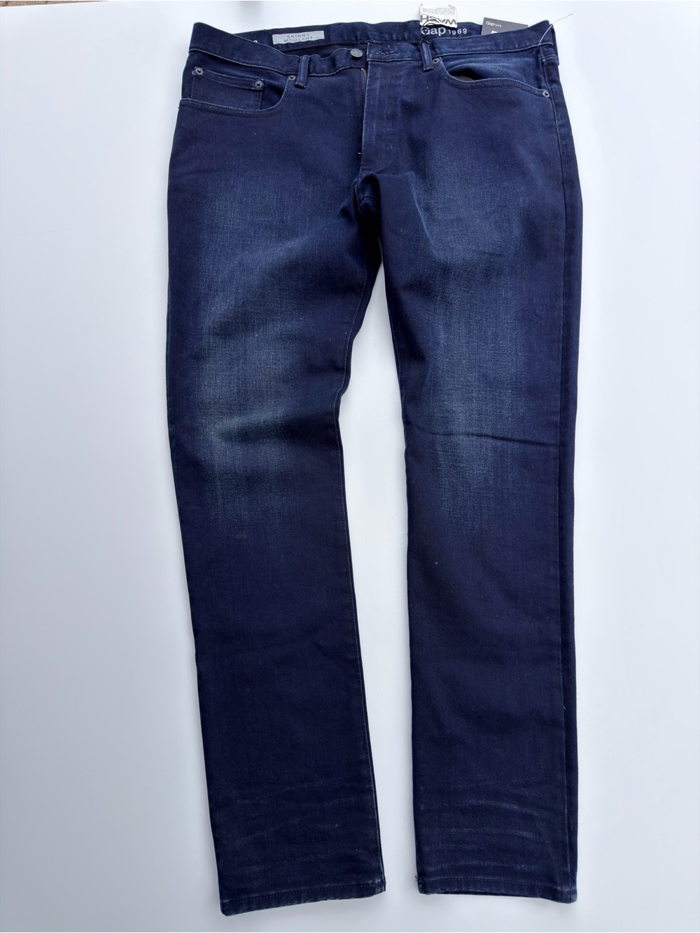 NWT Gap 1969 Mens Skinny Stretch Jeans 36x32 Dark Wash Indigo Denim